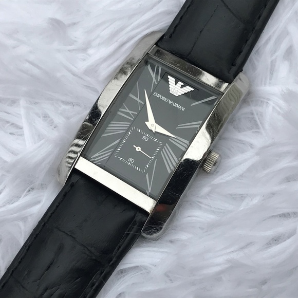 Emporio Armani Other - Emporio Armani Men Watch Black Leather Band Analog